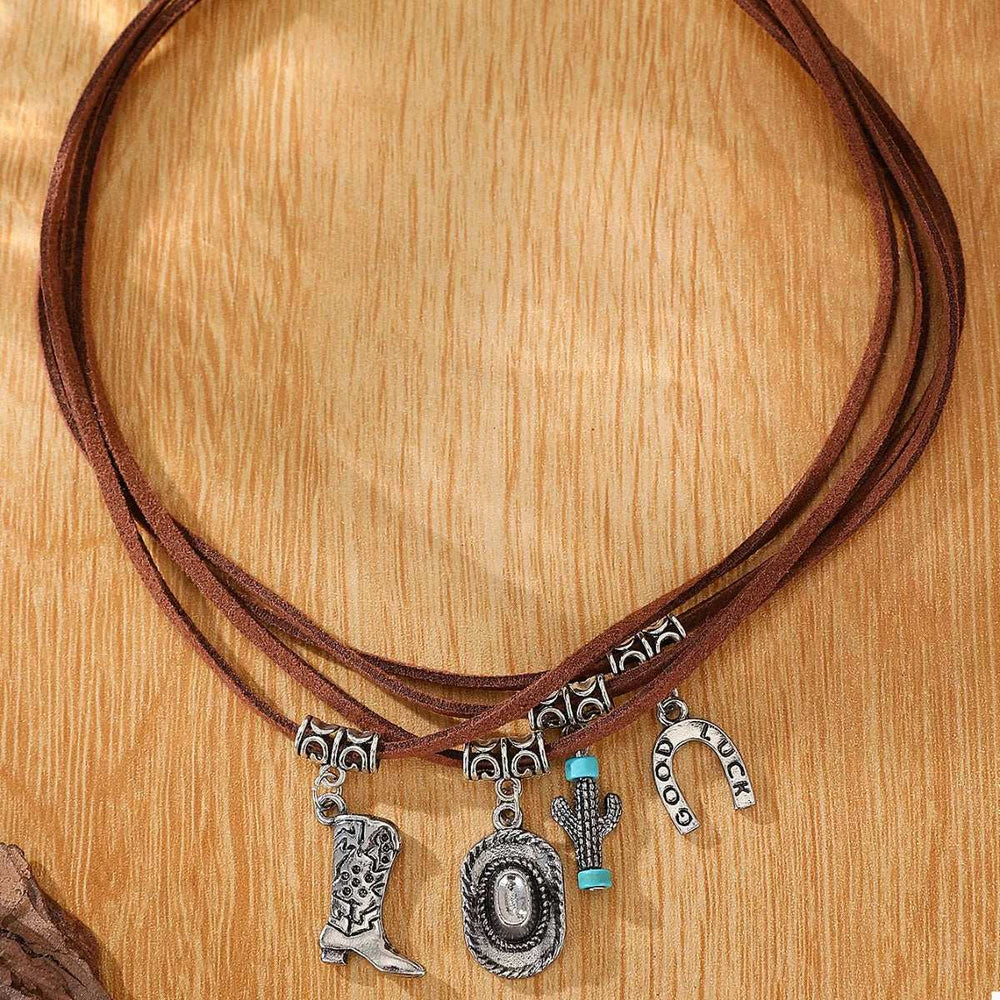 Western Style Four-Layered Charm Necklace - Trendsi - Flyclothing LLC