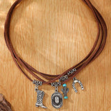 Western Style Four-Layered Charm Necklace - Trendsi - Flyclothing LLC