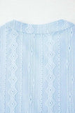 Jacquard Texture Flared Short Sleeve Notched Neck Mini Dress - Trendsi - Flyclothing LLC