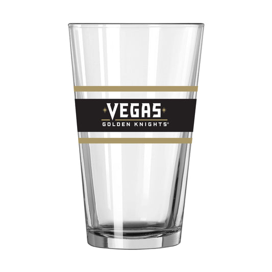 Vegas Golden Knights 16oz Stripe Pint Glass - Logo Brands - Flyclothing LLC