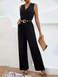 Sleeveless V-Neck Wide Leg Jumpsuit - Trendsi - Flyclothing LLC