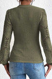 Mock Neck Lace Long Sleeve Top - Trendsi - Flyclothing LLC
