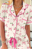 Printed Button Up Short Sleeve Top and Shorts Lounge Set - Trendsi - Flyclothing LLC
