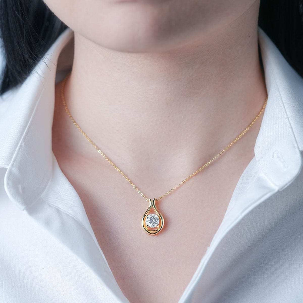 2 Carat Moissanite 925 Sterling Silver Pendant Necklace - Trendsi - Flyclothing LLC