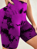 Tie-Dye High Waist Active Shorts - Trendsi - Flyclothing LLC