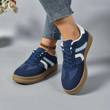 Contrast Round Toe Platform Sneakers - Trendsi - Flyclothing LLC
