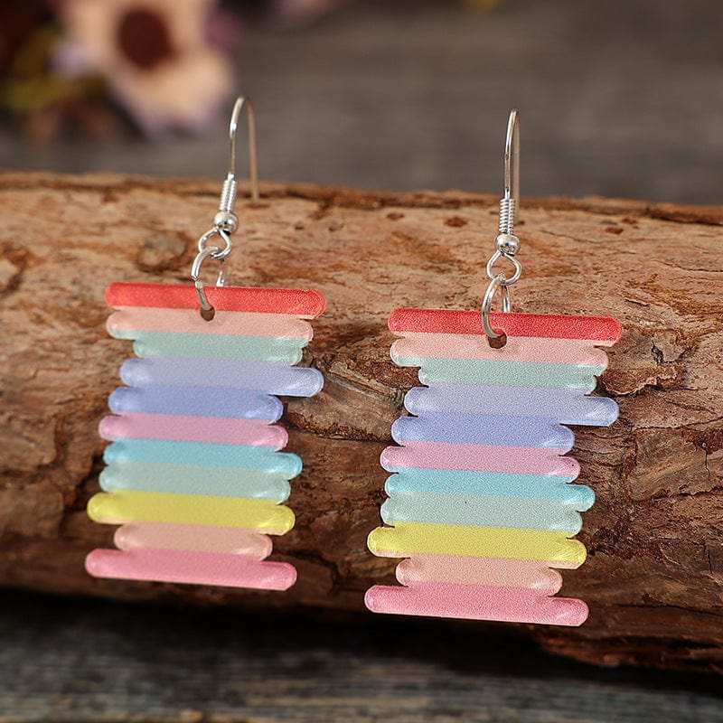 Acrylic Rainbow Dangle Earrings - Trendsi - Flyclothing LLC