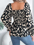 Square Neck Flounce Sleeve Blouse - Trendsi - Flyclothing LLC