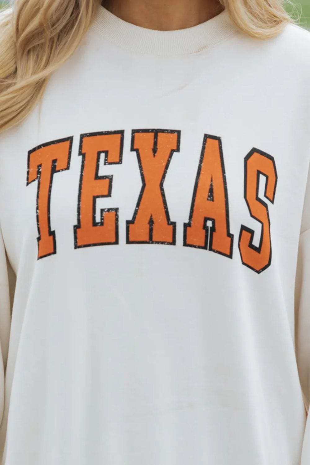 TEXAS Round Neck Dropped Shoulder Sweatshirt - Trendsi - Flyclothing LLC