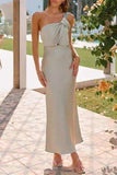 Knotted Single Shoulder Maxi Dress - Trendsi - Flyclothing LLC