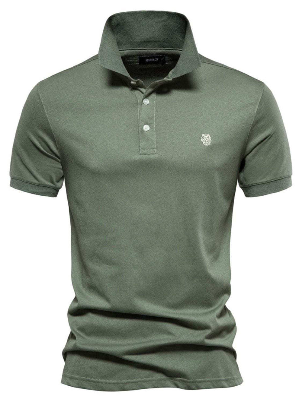 Men's Embroidered Collared Short Sleeve Polo - Trendsi - Flyclothing LLC