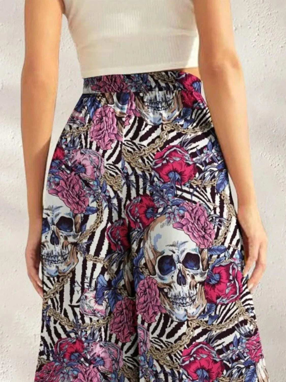 Printed Wide Leg Pants - Trendsi - Flyclothing LLC