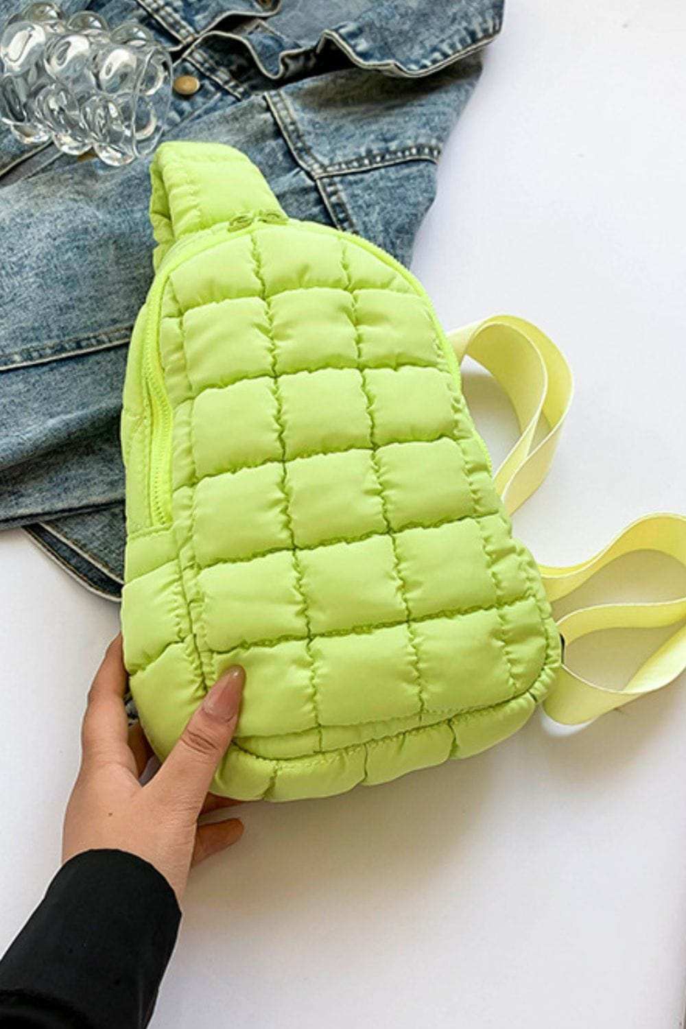 Quilted Nylon Crossbody Bag - Trendsi - Flyclothing LLC