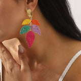 Rattan Woven Leaf Dangle Earrings - Trendsi - Flyclothing LLC