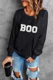 BOO Round Neck Long Sleeve Sweatshirt - Trendsi - Flyclothing LLC