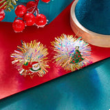 Christmas Asymmetrical Tinsel Ball Earrings - Trendsi - Flyclothing LLC