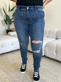 Judy Blue Full Size High Waist Distressed Skinny Jeans - Trendsi - Flyclothing LLC