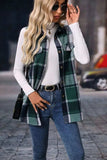Plaid Button Up Vest Coat - Trendsi - Flyclothing LLC
