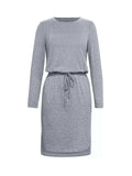 Long Sleeve Drawstring Midi Dress - Trendsi - Flyclothing LLC