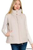 Zenana High Neck Zip-Up Vest Coat - Trendsi - Flyclothing LLC