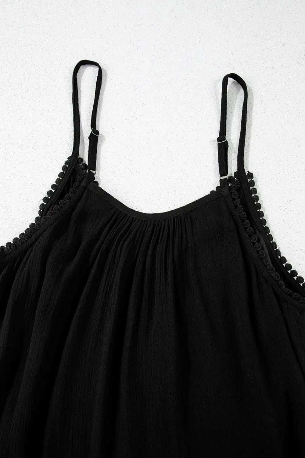 Floral Ruffled Hem Embroidery Cami - Trendsi - Flyclothing LLC