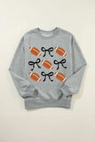 Football Round Neck Long Sleeve Sweatshirt - Trendsi - Flyclothing LLC