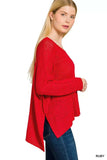Zenana Dolman Sleeve V-Neck Sweater - Trendsi - Flyclothing LLC