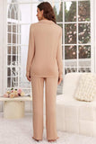 Button Up Long Sleeve Top and Pants Lounge Set - Trendsi - Flyclothing LLC