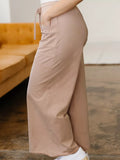 Solid Color Mineral Wash Piping Trim Pocketed Wide Leg Pants - Trendsi - Flyclothing LLC
