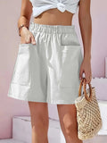 Full Size Pocketed Elastic Waist Shorts - Trendsi - Flyclothing LLC