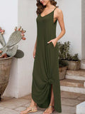 Slit Scoop Neck Sleeveless Dress - Trendsi - Flyclothing LLC
