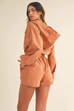 Mable Snap Down Long Sleeve Hooded Romper - Trendsi - Flyclothing LLC