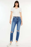 Kancan High Rise Distressed Slim Straight Jeans - Trendsi - Flyclothing LLC
