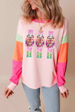 Sequin Nutcracker Round Neck Long Sleeve Top - Trendsi - Flyclothing LLC
