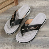 Toe Post Wedge Sandals - Trendsi - Flyclothing LLC