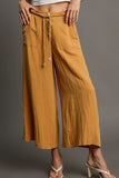 Umgee Full Size Rope Drawstring Wide Leg Pants Plus Size - Trendsi - Flyclothing LLC