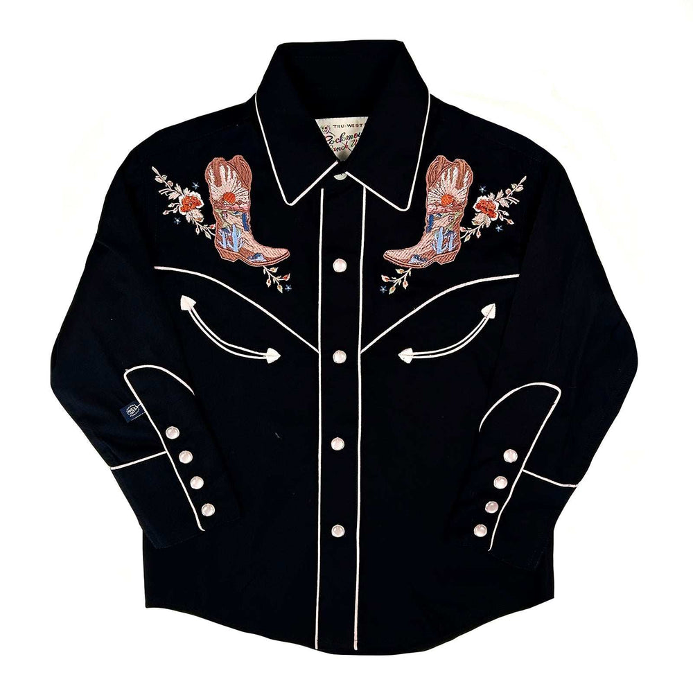 Rockmount Kid's Black Sunrise Boot & Floral Embroidered Western Shirt - Rockmount Clothing - Flyclothing LLC