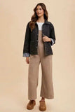 Annie Wear Quilted Printed Lining Snap Down Denim Jacket - Trendsi - Flyclothing LLC