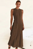 Contrast Stitching Maxi Tank Dress - Trendsi - Flyclothing LLC