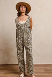 BiBi Leopard Print Adjustable Strap U Neck Jumpsuit - Trendsi - Flyclothing LLC