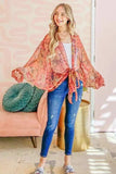 And The Why Front Tie Knot Oversized Print Top - Trendsi - Flyclothing LLC