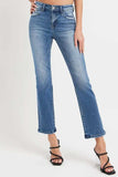 RISEN Full Size Mid Rise Ankle Straight Jeans with Pockets - Trendsi - Flyclothing LLC