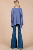 Ces Femme Asymmetrical Long Sleeve top - Trendsi - Flyclothing LLC