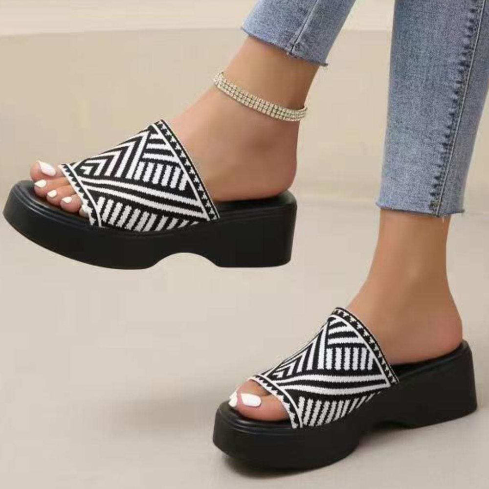 Open Toe Platform Cloth Sandals - Trendsi - Flyclothing LLC