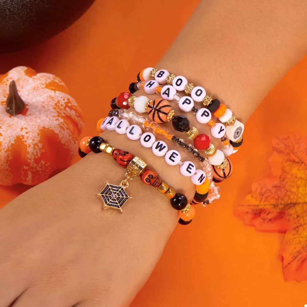 6 Piece Halloween Letter Beaded Bracelet - Trendsi - Flyclothing LLC