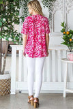 Heimish Full Size Short Sleeve Crisscross Animal Babydoll Top Plus Size - Trendsi - Flyclothing LLC