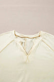 Slit Notched Long Sleeve Blouse - Trendsi - Flyclothing LLC