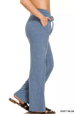 Zenana Ribbed Drawstring Lounge Pants - Trendsi - Flyclothing LLC