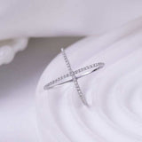 925 Sterling Silver Moissanite Crisscross Ring - Trendsi - Flyclothing LLC