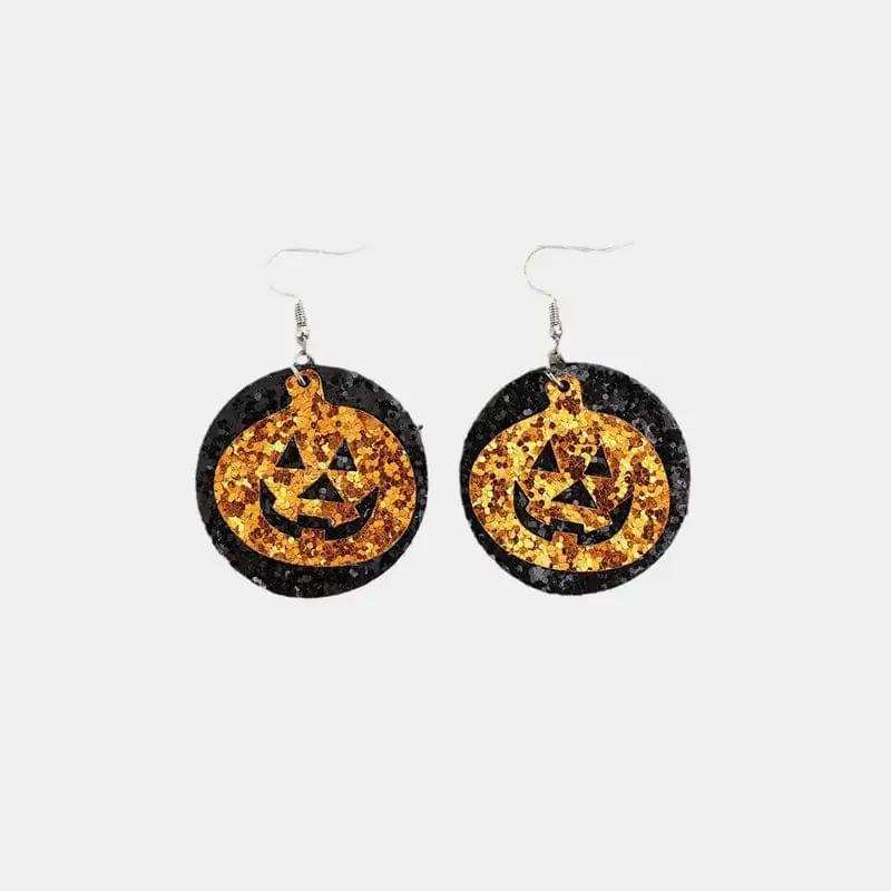 PU Leather Pumpkin Earrings - Trendsi - Flyclothing LLC